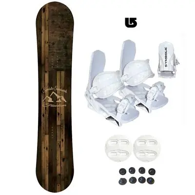 Symbolic Freedom Snowboard & White Bindings Men Women Package Combo +burton Dcal • $239.95