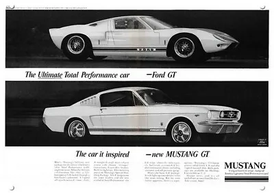 1965 FORD GT & FORD MUSTANG GT Fastback Sports Car DECORATIVE REPLICA METAL SIGN • $24.99