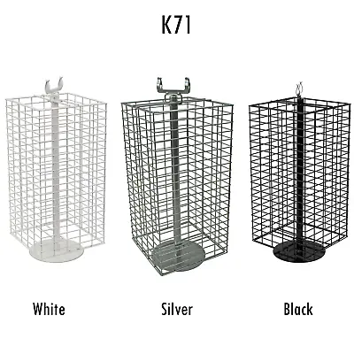 £76.49 • Buy Rotary Mesh Counter Stand - 4 Sides With Header In 3 Colours -Shop Display (K71)