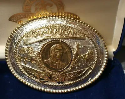 John Wayne Award Design Medals Made In USA  American Belt Buckle NICE Velvet Box • $75