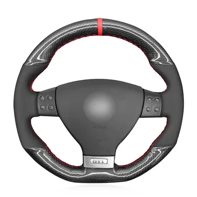 Carbon Suede Steering Wheel Cover For Volkswagen Golf 5 Mk5 GTI R32 Passat R GT • $51.79