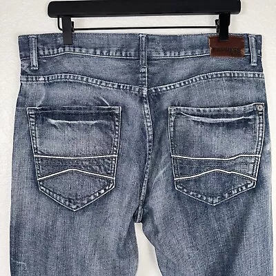 Express Kingston Jeans Mens 34x32 Classic Fit Denim Faded Distressed Bootcut • $34.85