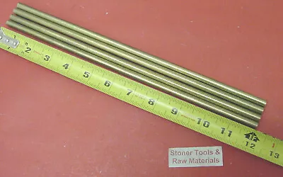 4 Pieces 1/4  C360 BRASS SOLID ROUND ROD 12  Long H02 Lathe Bar Stock .25  • $19.39