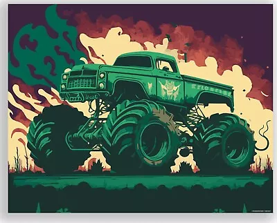 Monster Truck Poster Print Gift Boys Room Kids Grave Digger Big 11x14 Wall Decor • $9.95