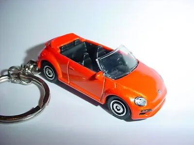 HOT 3D ORANGE BEETLE CABRIOLET CUSTOM KEYCHAIN Keyring Key VW BLING Matchbox  • $15.76