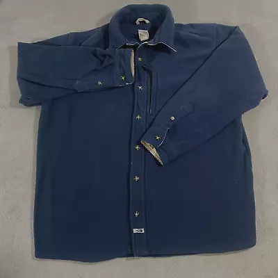 The North Face Fleece Button Up Shirt Men's Size Large Long Sleeve Flannel Blue • $26.55