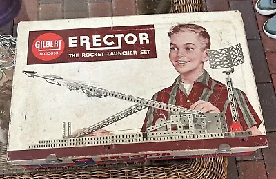 VTG. 1950s GILBERT ERECTOR SET#10052 Rocket LAUNCHER (MOTOR OPERATIONAL) • $50