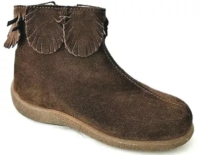 £17.95 • Buy Buckle My Shoe Mini Feta Brown Suede Leather Girls Ankle Boots Uk 7- Eur 24
