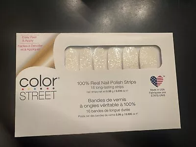 Color Street Nail Strips Over The Moon White Glitter Dip New In Box Free Ship • $7.98