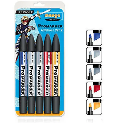 Letraset Promarker 5 Marker Pen Set - Manga Additions 2 • £7.99