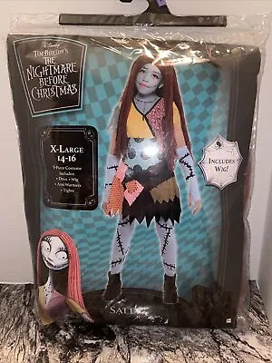 Disney Nightmare Before Christmas Kids Sally Costume SZ XL 14-16 Includes Wig • $19.99