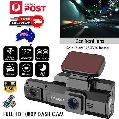 $35.99 • Buy Car Dash Camera Video DVR Recorder Front And Rear/Inside Night Vision Dual Cam