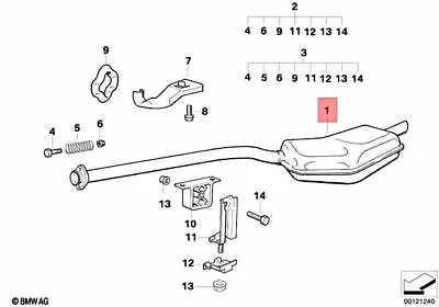 Genuine BMW E36 316i 318i Cabrio Sedan Wagon Rear Silencer 18101737659 • $1099.36