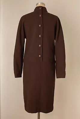 Vintage 1990s Does 1960s Brown Wool Shift Dress Oscar De La Renta Mod Small • $60