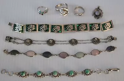 Vintage All Sterling Silver Multi Stone Mixed Jewelry LOT 91 Grams • $134.99