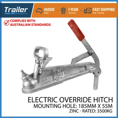 $70.90 • Buy Electric Coupling Hitch Bracket Zinc 50mm 3500kg Rated Trailer Caravan Boat