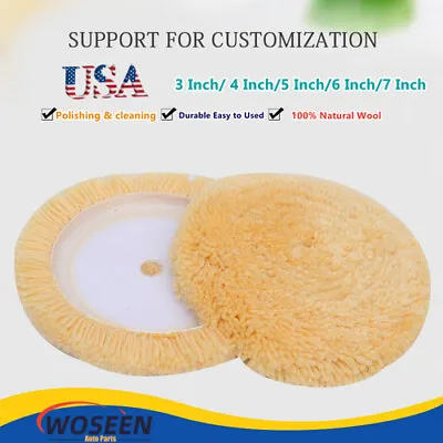 $15.05 • Buy 100% Wool Hook & Loop Grip Buffing Pad For Compound Cutting & Polishing For Auto