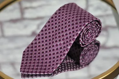 Ike Behar Men's Tie Purple & Pink Geometric Woven Silk Necktie 59 X 3.25 In. • $39.99