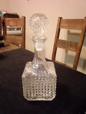 Glass Square Decanter With Stopper • $8