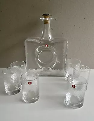 Vintage 1960s Iittala Decanter + 6 Shot Glasses Set Tapio Wirkkala • £80