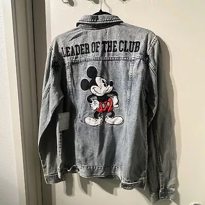 Disney Mickey Mouse Leader Of The Club Embroidered Denim Jacket  Youth 11/12 S • $69