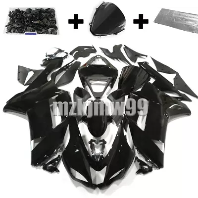 For Kawasaki Ninja ZX6R 2007 2008 ZX600P Gloss Black Fairing Kit + Bolt Bodywork • $339.02