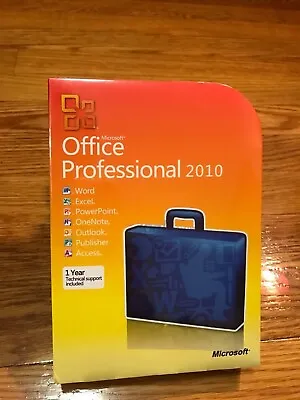 Microsoft Office 2010 Professional For 3 PCs Full Retail NEW SEALED Box Version • $42.99