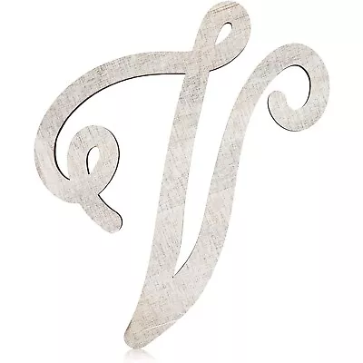 $8.99 • Buy Wooden Monogram Alphabet Letters, Letter V For Crafts, Rustic Home Decor (13 In)