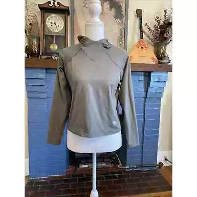 Mountain Hardware XS Heather Gray Crop Athletic Hoodie Popover Shirt Yoga Hike • $18.99