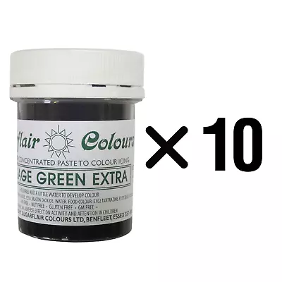 10 X Sugarflair Paste Gel Edible Food Colouring Colours Icing - Foliage Green • £27.99