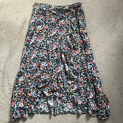 Marks And Spencer Green Floral Skirt Size 12 • £0.99