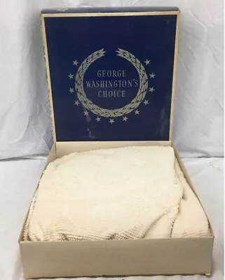 Vintage Bates George Washington's Choice Dble  Snow White Cotton Bedspread A++ • $109.99