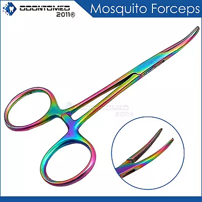 Multi Color Mosquito Hemostat Locking Forceps 3.5  Curved Rainbow Color 3 1/2'' • $7.05