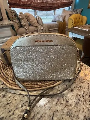 Michael Kors Gold Glitter Crossbody Emmy Handbag Purse Chain; Worn Once • $45