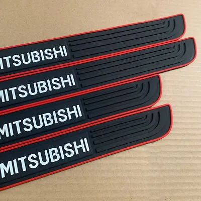 For Mitsubishi Red Trim Rubber Car Door Scuff Sill Cover Panel Step Protector X4 • $14.55