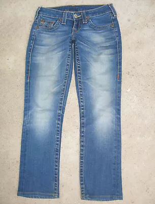 True Religion Gina Ankle Jeans Women Sz 24 Slim Straight DIstressed W Stretch • $36.95