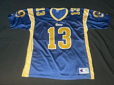 $35 • Buy Vintage Kurt Warner Champion Jersey #13 St. Louis Rams ~ Size 44 (L)