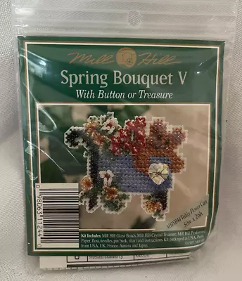 Rare & Retired! Mill Hill Spring Bouquet V Kit W/ Treasure - TEDDY FLOWER CART ! • $18.99