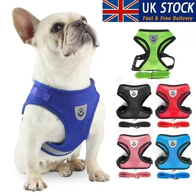 £3.99 • Buy Pet Dog Harness And Leash Lead Collar Set Puppy Cat Mesh Vest Adjustable Strap