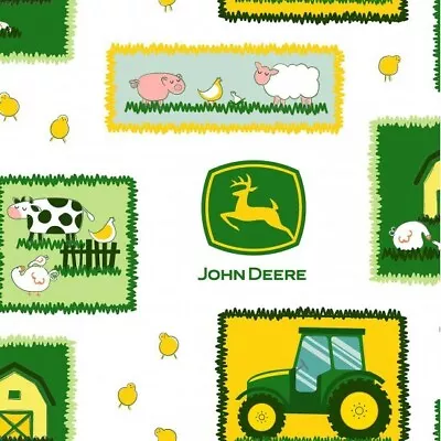 JOHN DEERE Farm Scenic Patches Sewing Quilting Fabric FQ • $6.95