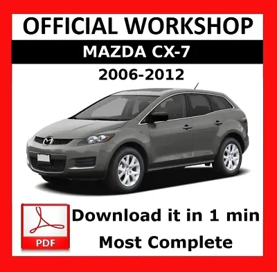 $8.46 • Buy OFFICIAL WORKSHOP Manual Service Repair Guide For Mazda CX-7 2006 - 2012
