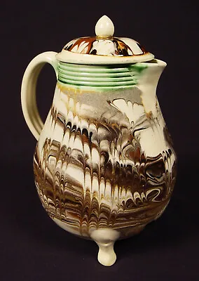 Extremely Rare 1775 Mocha Ware Marbled & Combed Pot Creamware Mochaware Mint • $2500