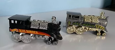 1995 Mattel Hot Wheels Lot Of 2 Rail Rodder Train Black Silver Engine 5  • $10