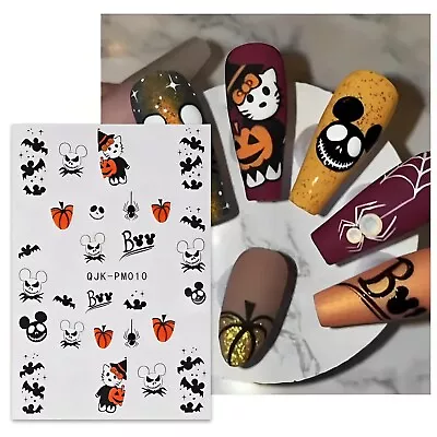 Mickey Mouse & Hello Kitty Halloween Water Transfer Nail Art • $3