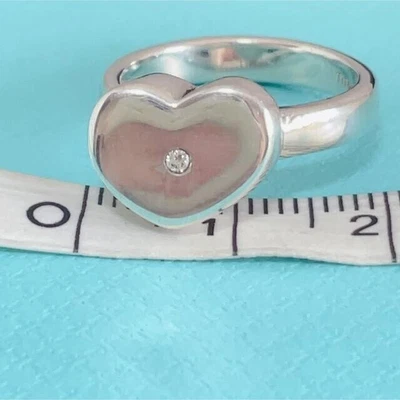 £143.43 • Buy Tiffany Co. Paloma Picasso Modern Heart Ring 1P Diamond Size US 5.5 Silver Ring
