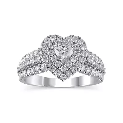 $3033.61 • Buy 10K Gold 1.33Ct Diamond Heart Halo Engagement Wedding Ring For Women