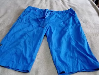 Ladies Elasticated Waist Blue Shorts Size 14 George  • £2.30