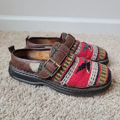 Born Size 9 Loafers Aztec Tribal Leather Shoes Size 9 Slip On • $49.95