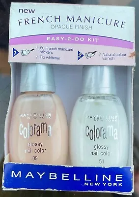 £6.95 • Buy MAYBELLINE COLORAMA FRENCH MANICURE OPAQUE FINISH NAIL SET-2 X 7.5ml