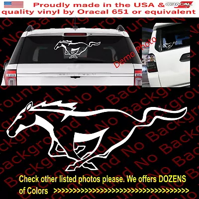 Outline ONLY Pony MUSTANG Running Horse Vinyl Decal For Car Window/Wall FD001 • $19.50